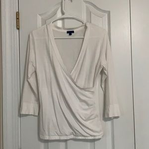 White 3/4 sleeve blouse